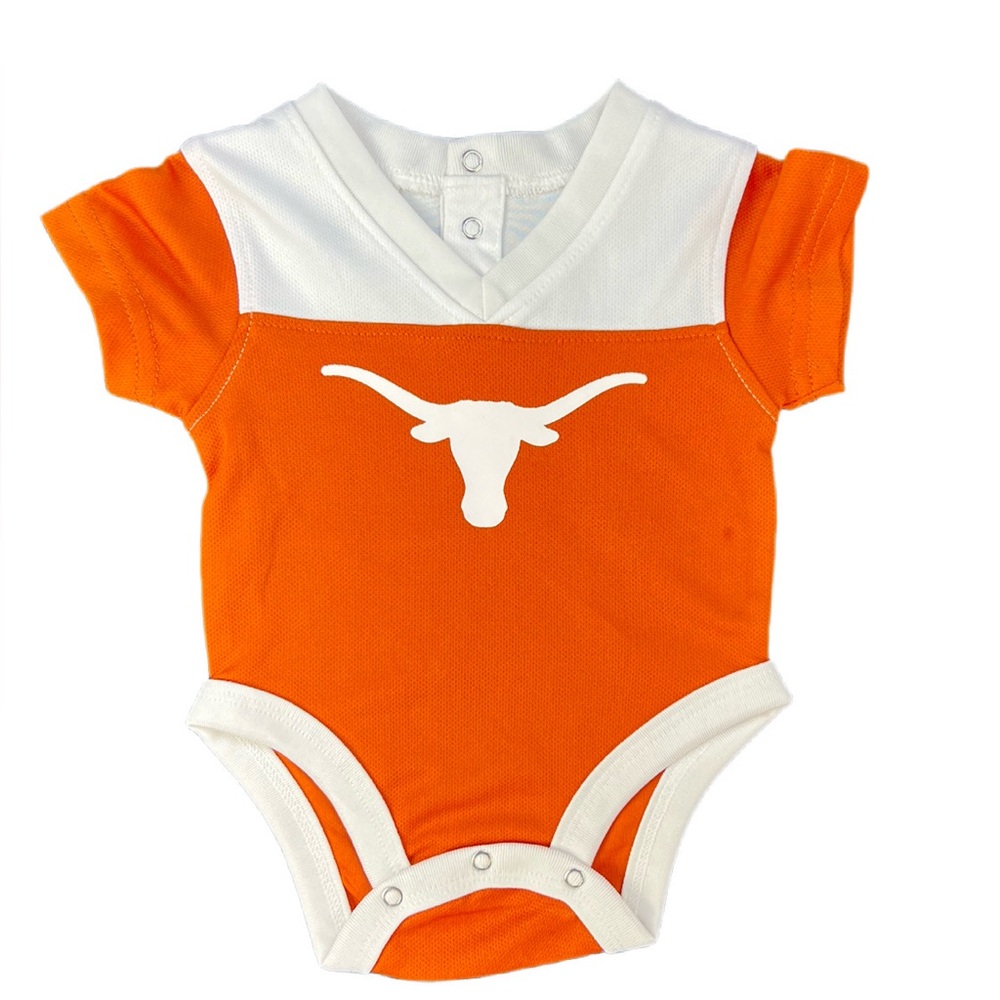 RIVARLY THREADS University of Texas Jersey Onesie - 0-3M